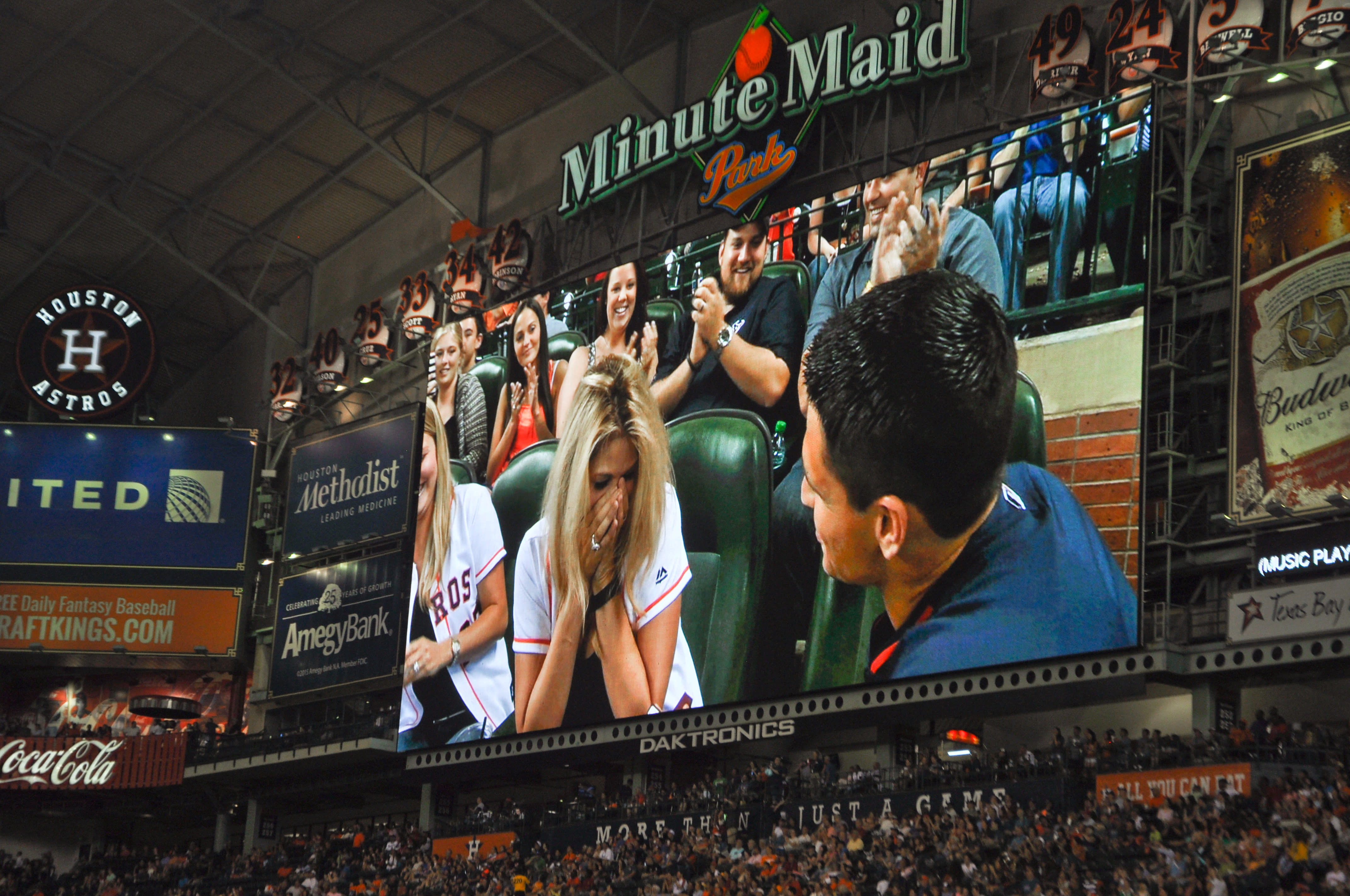 Marriage Proposal on Minute Maid Park Big Screen