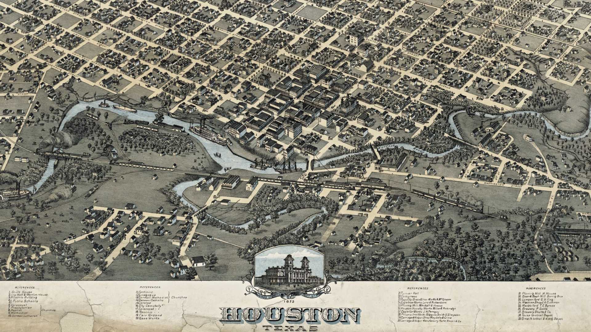 Old map of Houston 